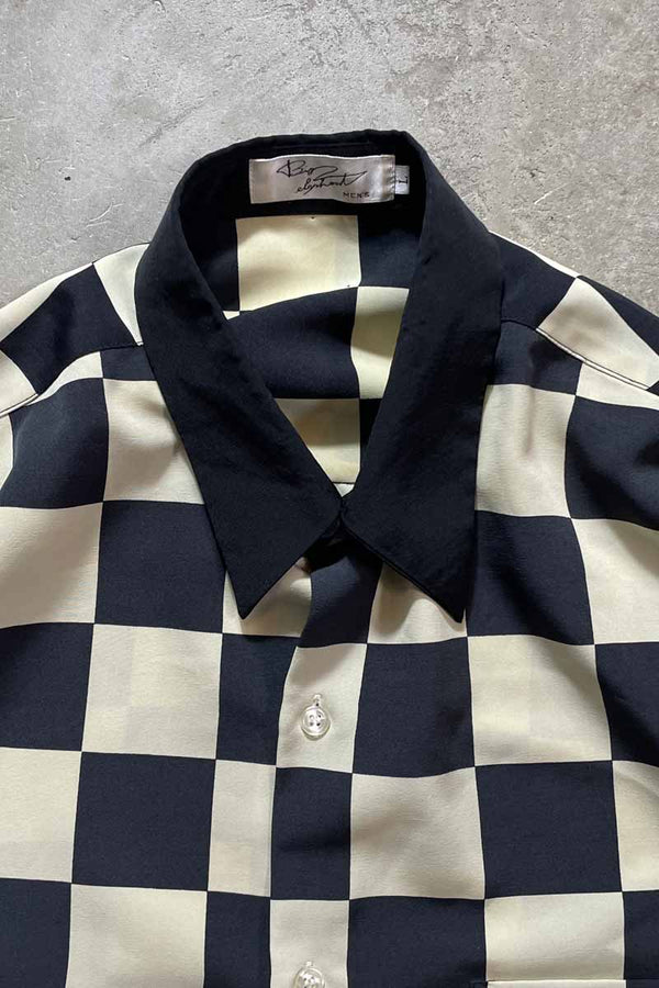 90'S L/S BLOCK PLAID SHIRT / CHECK [SIZE:L USED]