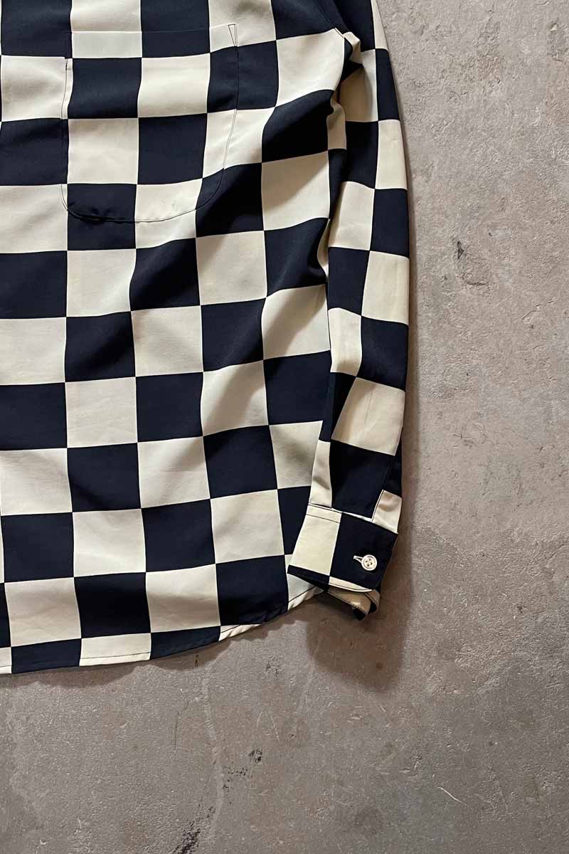 90'S L/S BLOCK PLAID SHIRT / CHECK [SIZE:L USED]