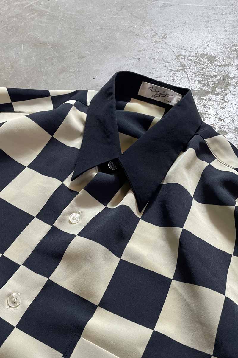 90'S L/S BLOCK PLAID SHIRT / CHECK [SIZE:L USED]
