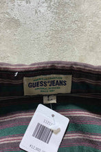 画像をギャラリービューアに読み込む, MADE IN USA 90&#39;S L/S B.D COTTON STRIPE SHIRT / GREEN [SIZE: L USED]
