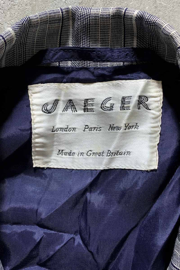 MADE IN ENGLAND 90'S DOUBLE CHECK TAILORED JACKET / GREY [SIZE: M USED]