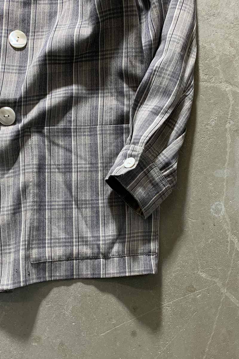 MADE IN ENGLAND 90'S DOUBLE CHECK TAILORED JACKET / GREY [SIZE: M USED]