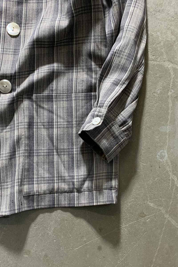 MADE IN ENGLAND 90'S DOUBLE CHECK TAILORED JACKET / GREY [SIZE: M USED]