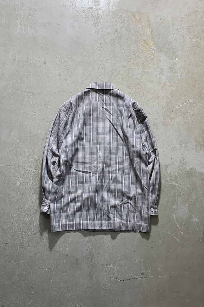 MADE IN ENGLAND 90'S DOUBLE CHECK TAILORED JACKET / GREY [SIZE: M USED]