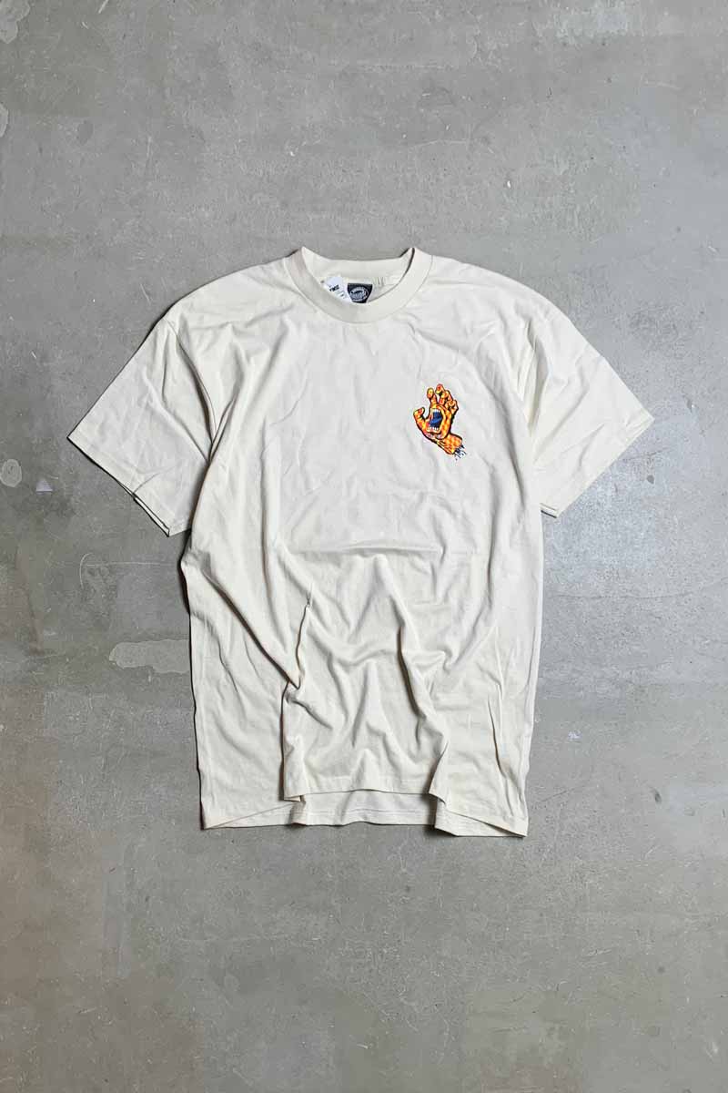 SCREAMING HAND BACK PRINT T-SHIRT / NATURAL [SIZE: L NEW] [USA Edition]