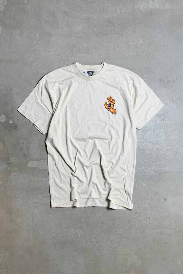 SCREAMING HAND BACK PRINT T-SHIRT / NATURAL [SIZE: L NEW] [USA Edition]