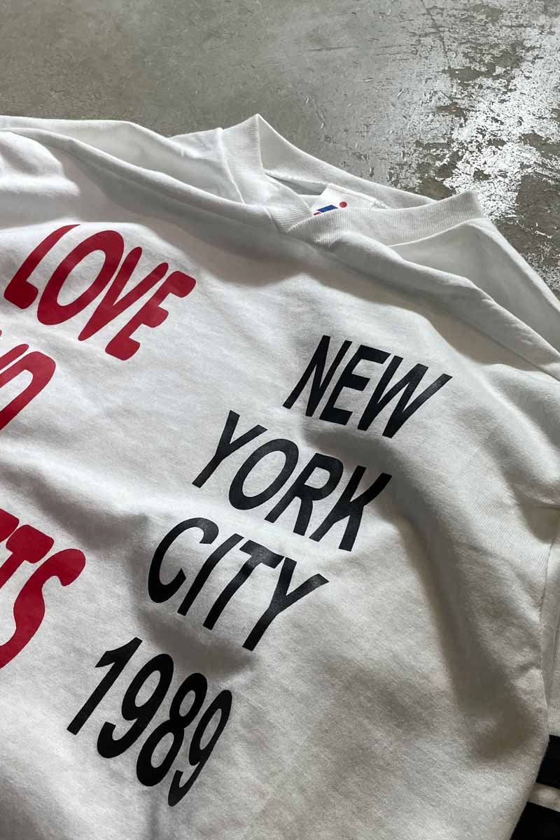 MADE IN USA 89'S LOVE AND ROCKETS GAME T-SHIRT / WHITE [SIZE: L USED]