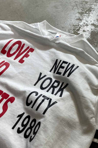 MADE IN USA 89'S LOVE AND ROCKETS GAME T-SHIRT / WHITE [SIZE: L USED]