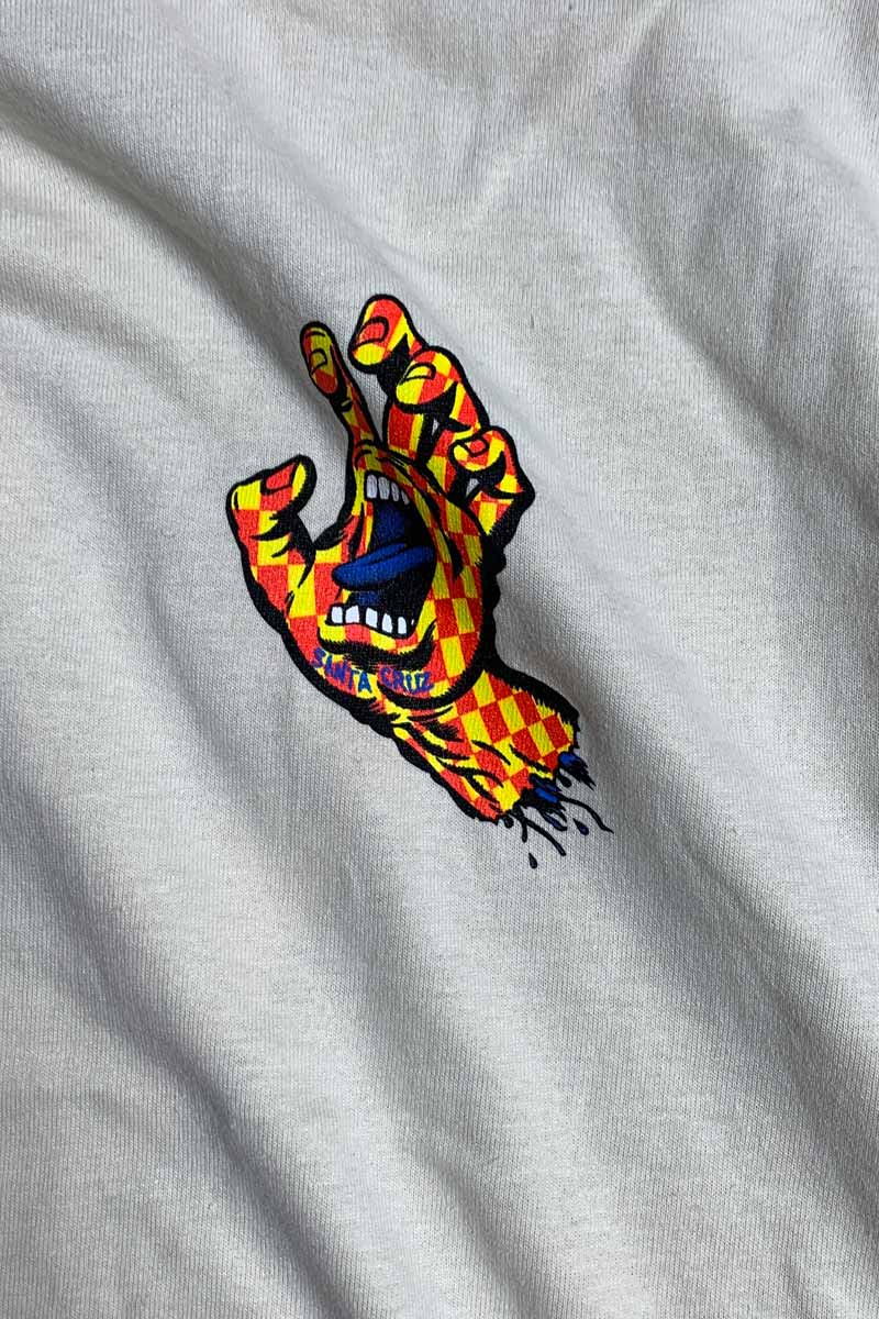 SCREAMING HAND BACK PRINT T-SHIRT / NATURAL [SIZE: L NEW] [USA Edition]
