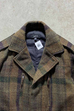 画像をギャラリービューアに読み込む, CHECK WOOL MIDDLE COAT / OLIVE [SIZE: S USED]
