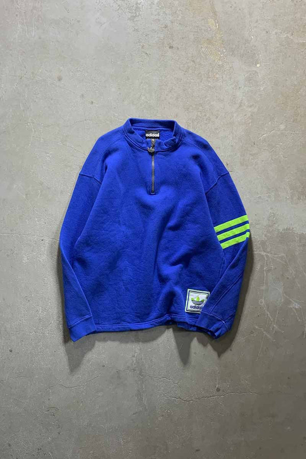 80'S HALF-ZIP SWEATSHIRT / BLUE [SIZE: L USED]