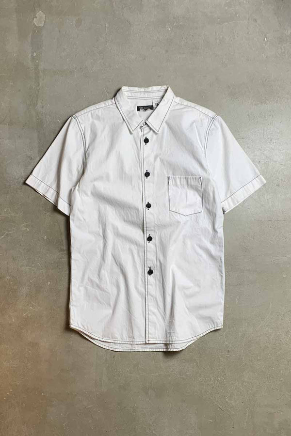 S/S STITCH SHIRT / WHITE [SIZE: L USED]