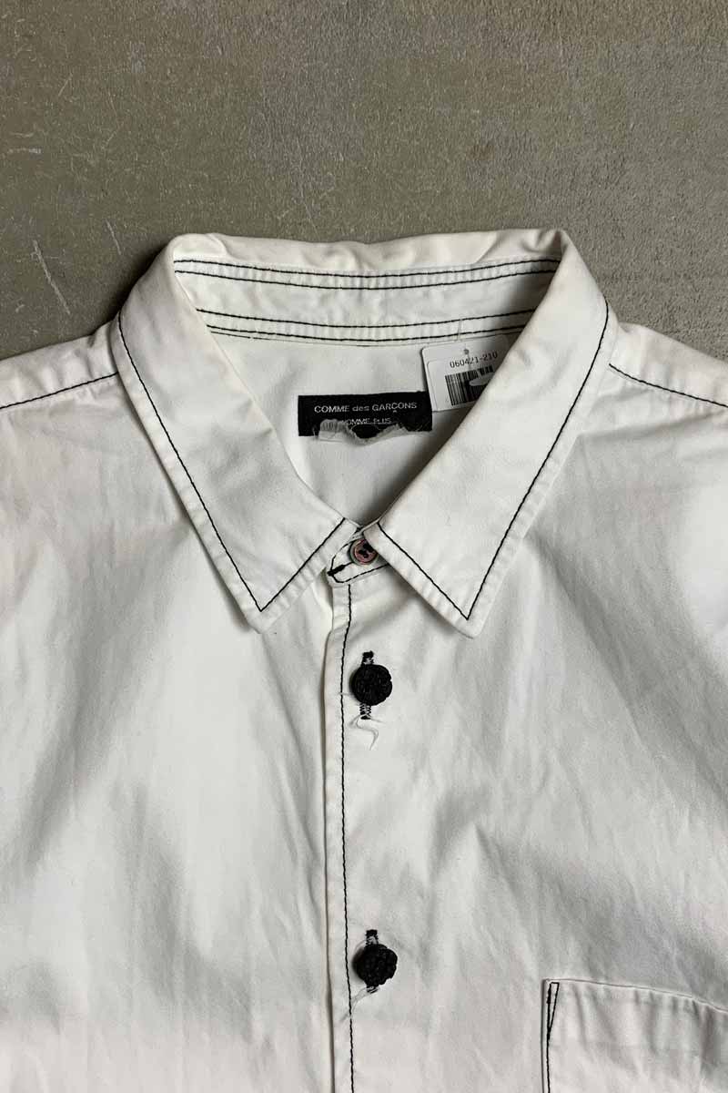 S/S STITCH SHIRT / WHITE [SIZE: L USED]