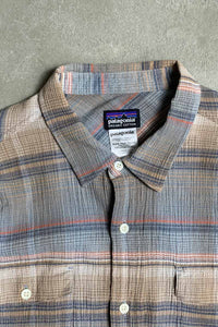 15'S L/S STAIRSMAN ORGANIC COTTON CHECK SHIRT / BEIGE / BLUE [SIZE: L USED]