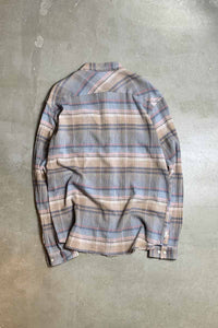15'S L/S STAIRSMAN ORGANIC COTTON CHECK SHIRT / BEIGE / BLUE [SIZE: L USED]