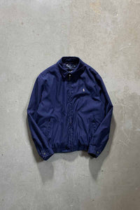 90'S ZIP UP POLYESTER JACKET / NAVY [SIZE: M USED]