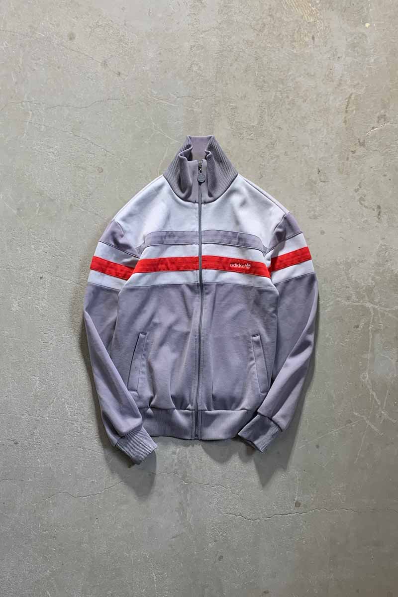 80'S ZIP UP TRACK JACKET  / GREY [SIZE: S USED]