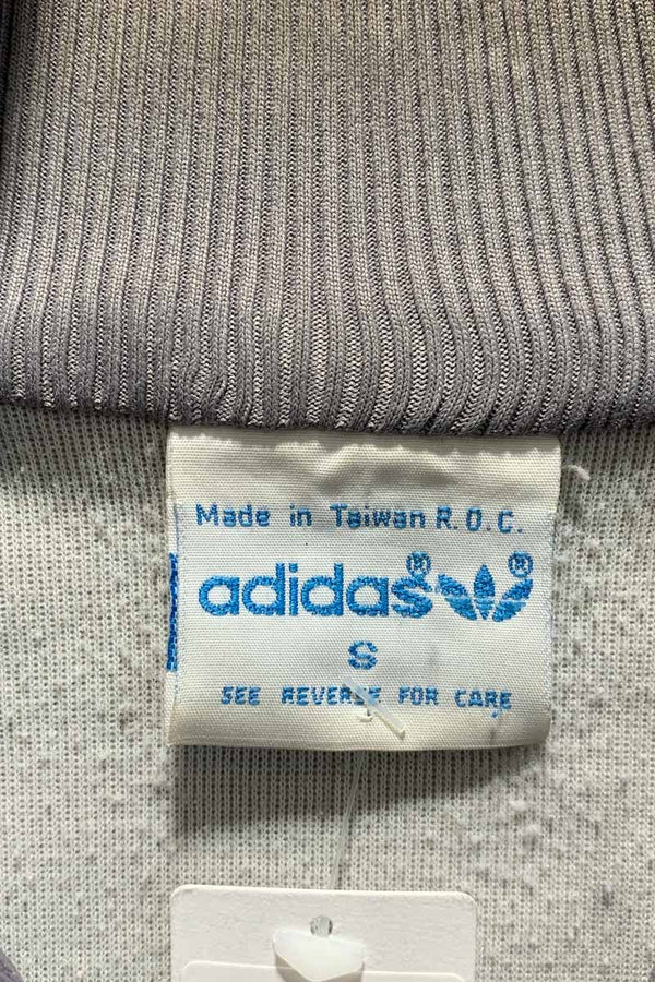 80'S ZIP UP TRACK JACKET  / GREY [SIZE: S USED]