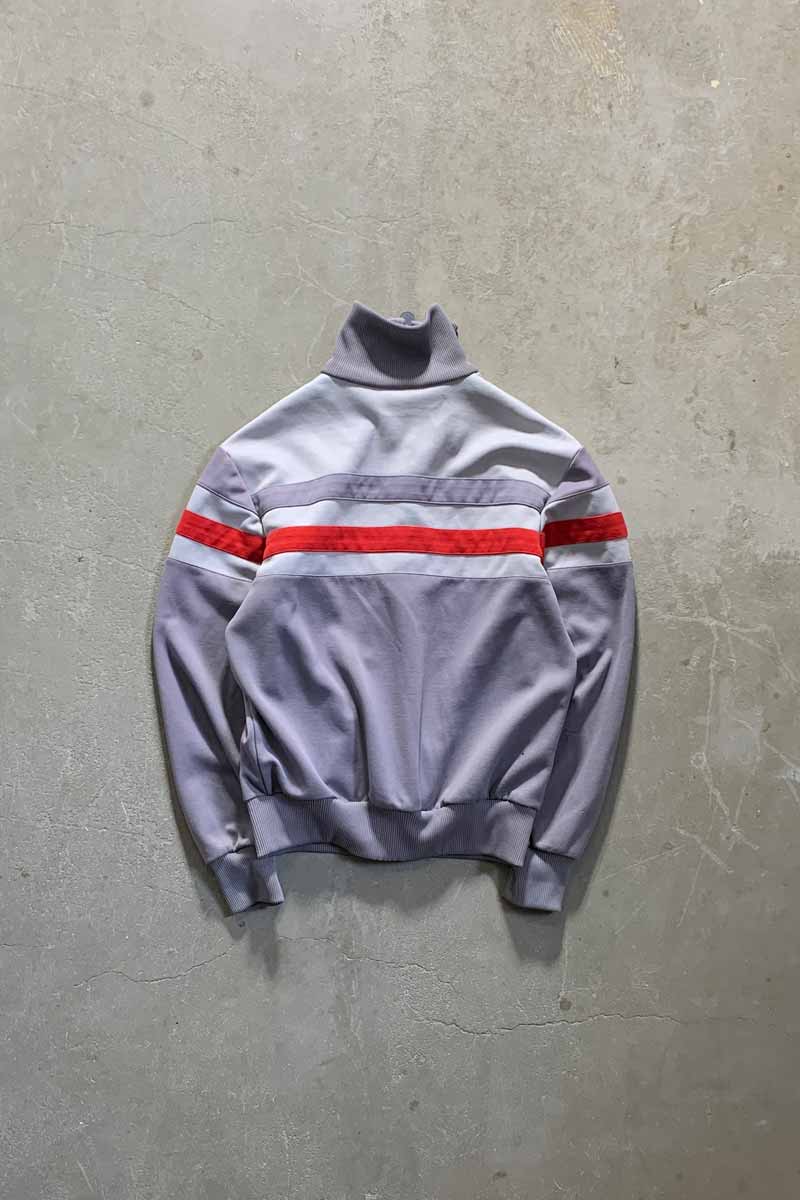 80'S ZIP UP TRACK JACKET  / GREY [SIZE: S USED]