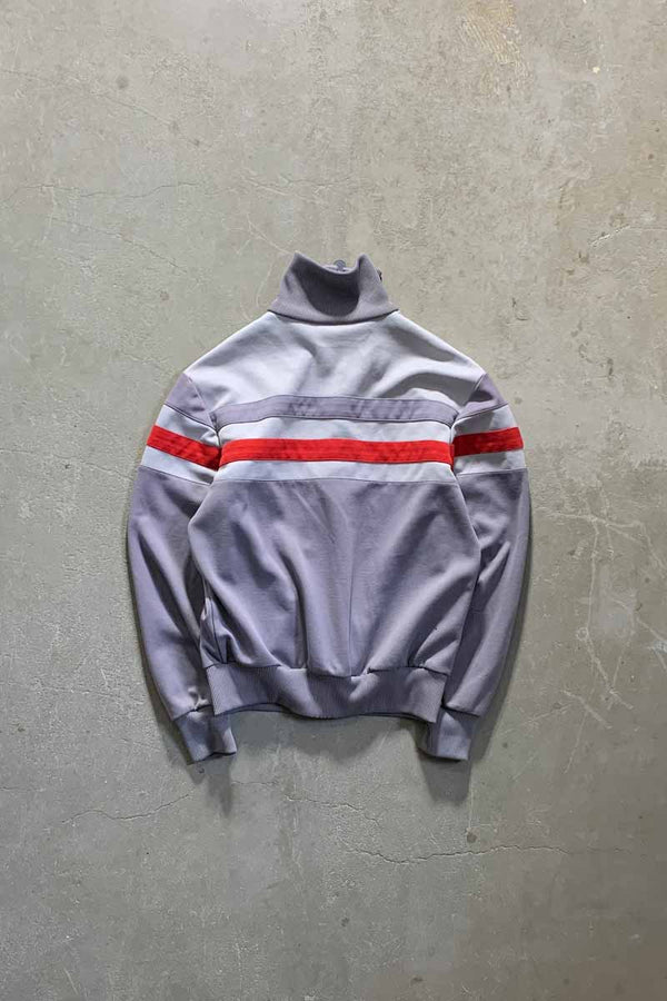 80'S ZIP UP TRACK JACKET  / GREY [SIZE: S USED]