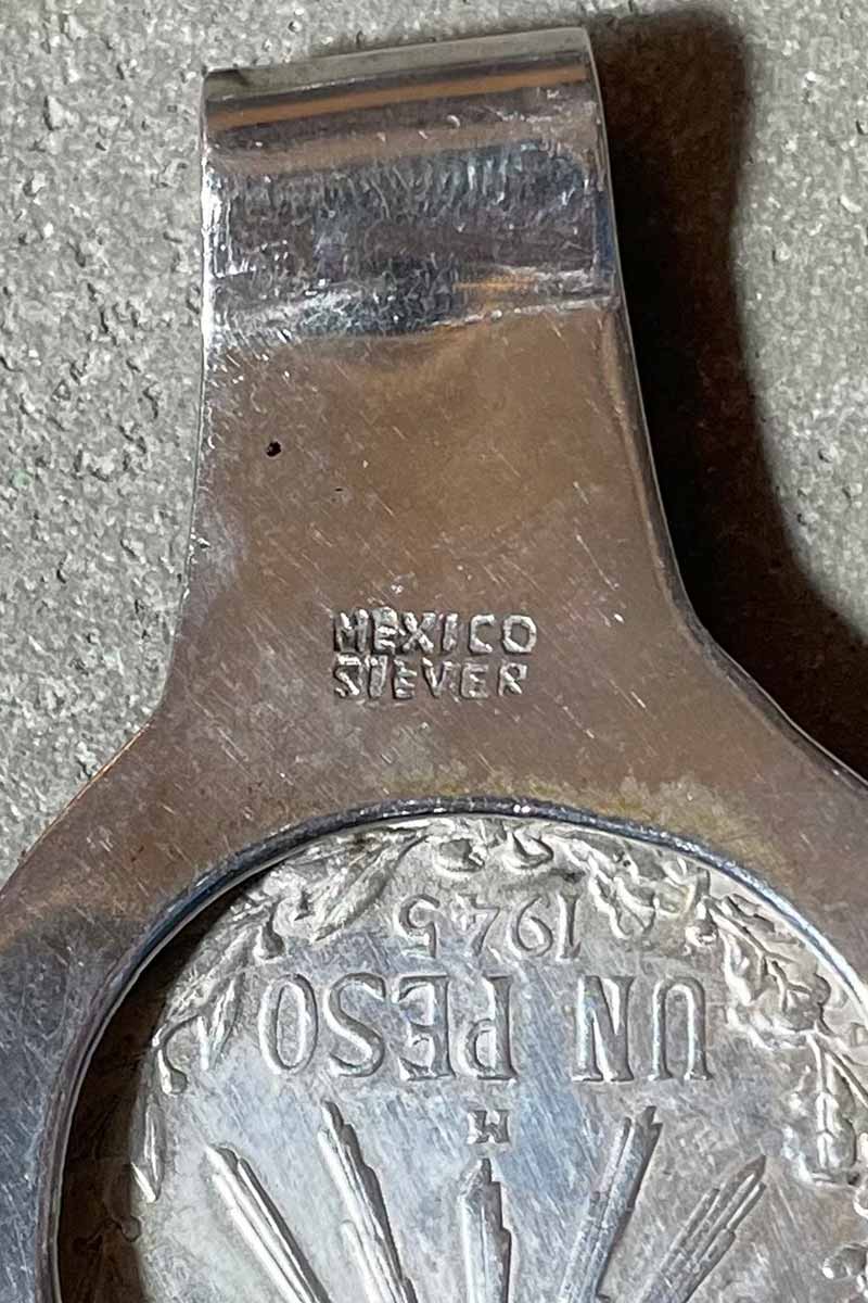 45'S MEXICO SILVER COIN MONEY CLIP [SIZE: ONE SIZE USED]