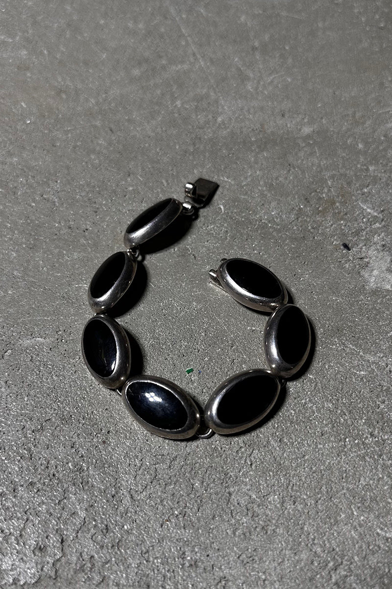 MEXICAN SILVER 925 ONYX BRACELET [SIZE: ONE SIZE USED]