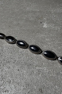 MADE IN MEXICO 925 SILVER BRACELET W/ONYX  [SIZE: ONE SIZE USED]