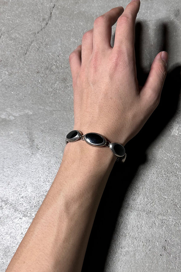 MEXICAN SILVER 925 ONYX BRACELET [SIZE: ONE SIZE USED]