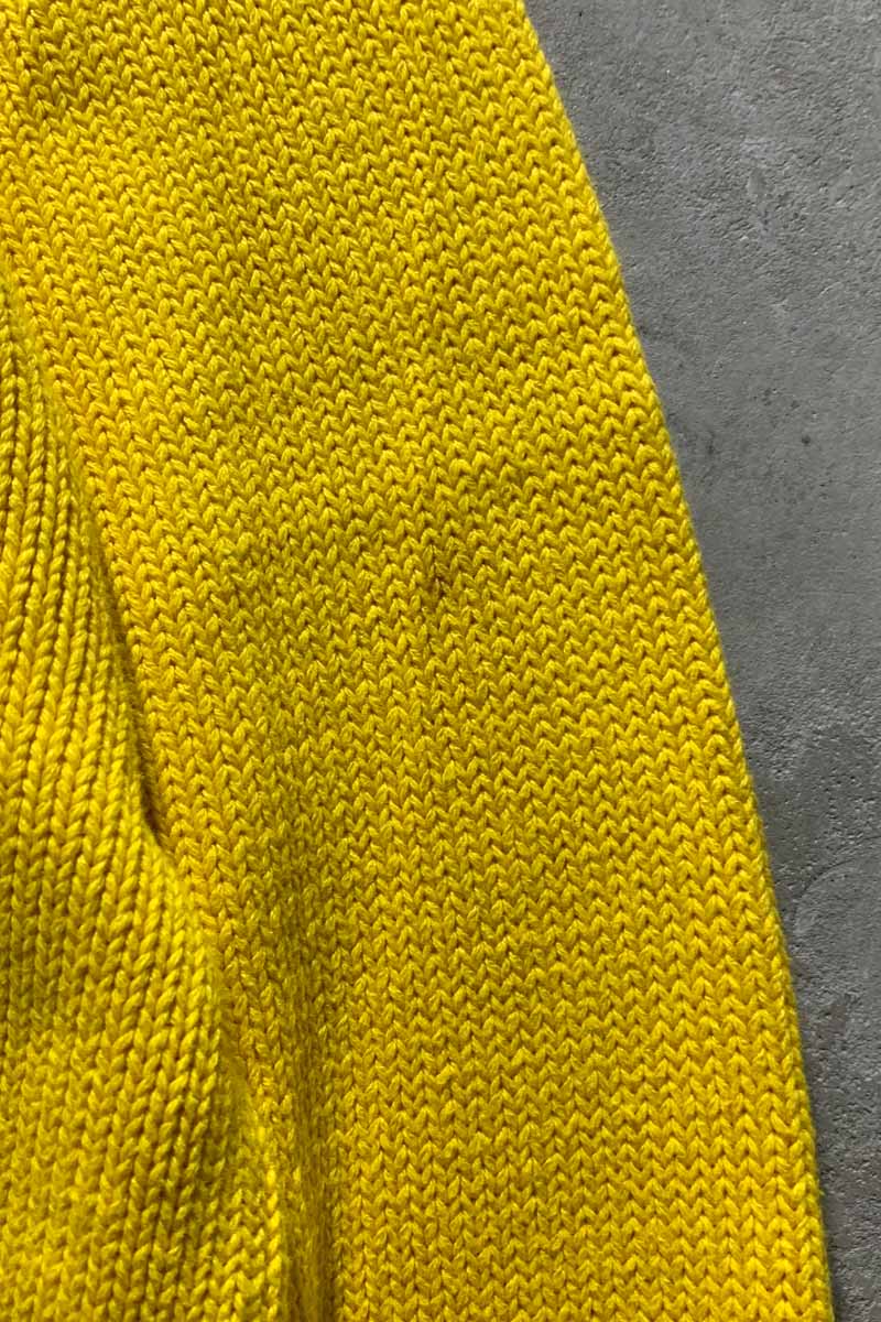 90'S COTTON KNIT SWEATER / YELLOW [SIZE: M USED]