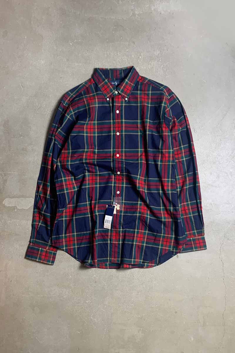 90'S L/S CLASSIC FIT CHECK SHIRT / MULTI [SIZE: L DEADSTOCK/NOS]