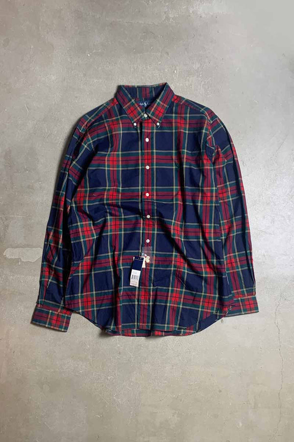 90'S L/S CLASSIC FIT CHECK SHIRT / MULTI [SIZE: L DEADSTOCK/NOS]