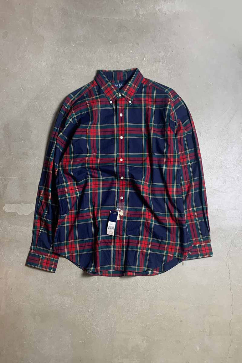 90'S L/S CLASSIC FIT CHECK SHIRT / MULTI [SIZE: L DEADSTOCK/NOS]