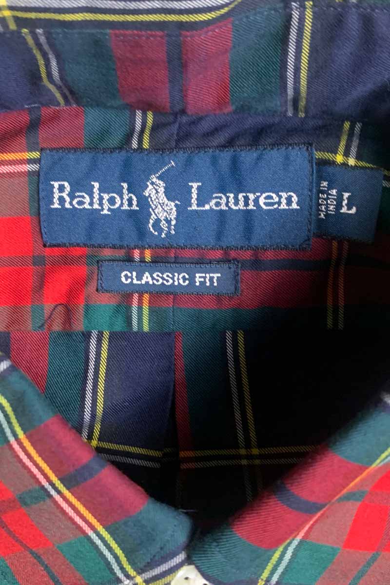 90'S L/S CLASSIC FIT CHECK SHIRT / MULTI [SIZE: L DEADSTOCK/NOS]