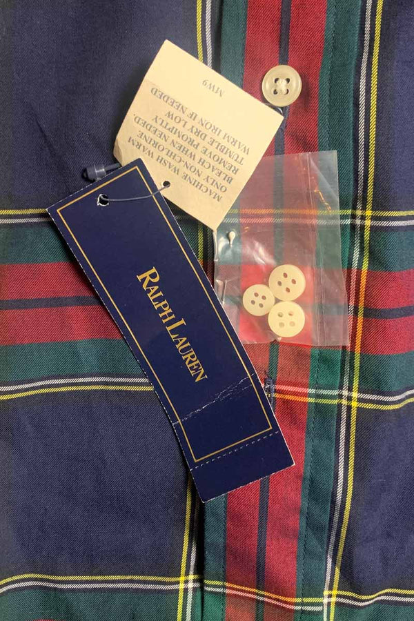 90'S L/S CLASSIC FIT CHECK SHIRT / MULTI [SIZE: L DEADSTOCK/NOS]