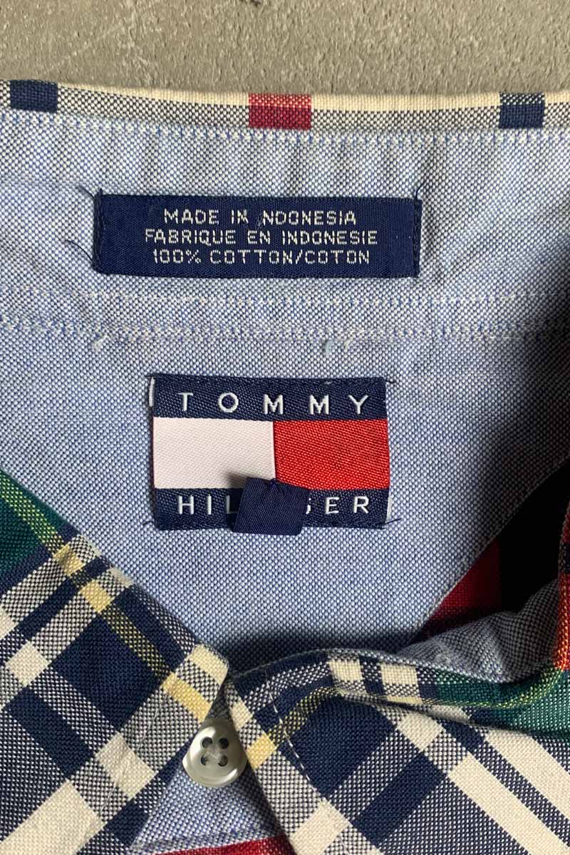 90'S S/S B.D CHECK SHIRT / MULTI [SIZE: XL USED]