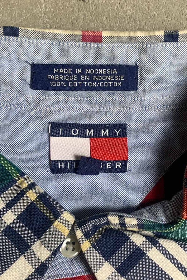 90'S S/S B.D CHECK SHIRT / MULTI [SIZE: XL USED]