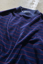 画像をギャラリービューアに読み込む, 90&#39;S BORDER VELOUR SWEATSHIRT / NAVY [SIZE: M USED]
