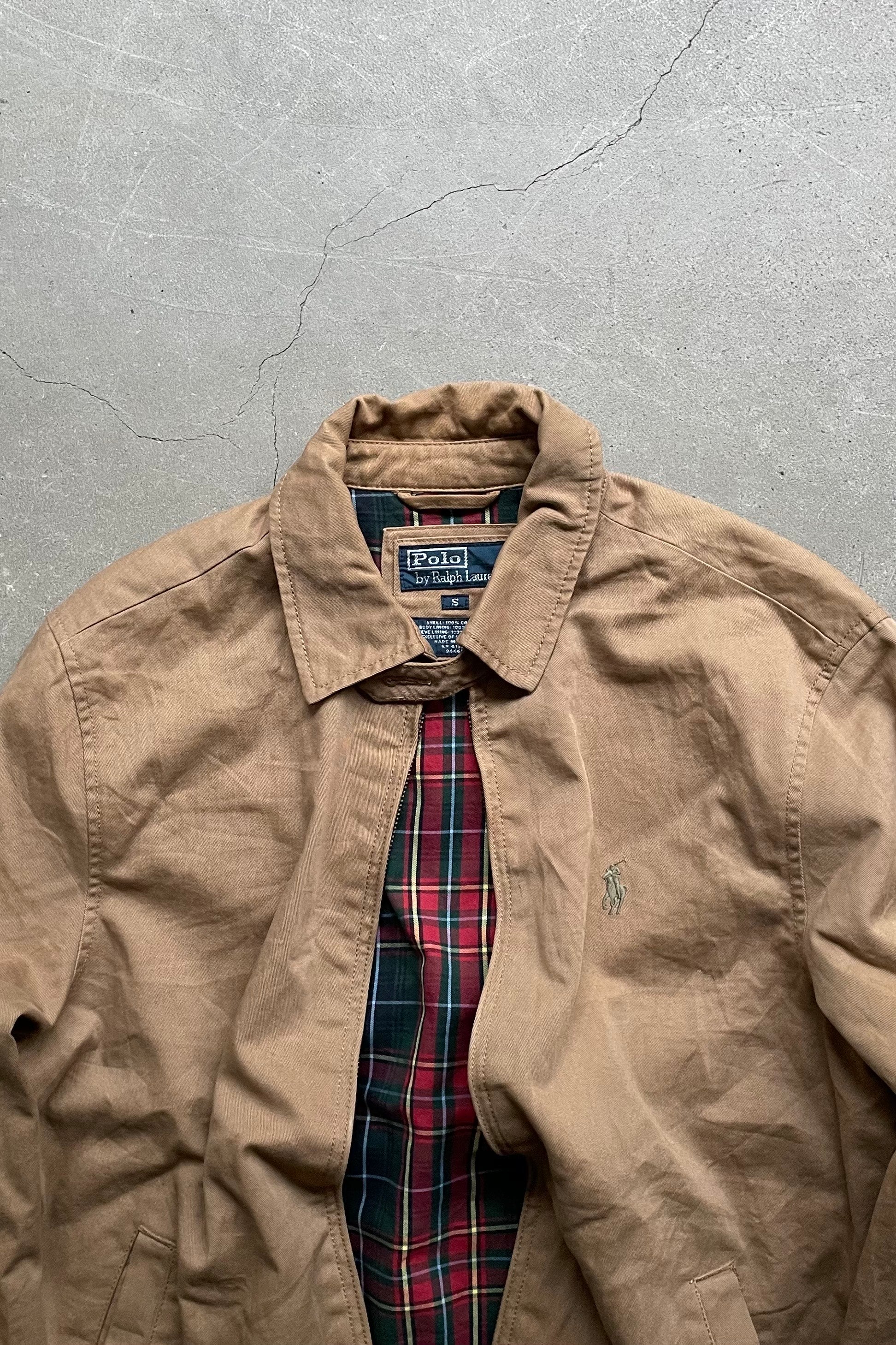 90'S EXCLUSIVE DECORATION COTTON ZIP JACKET / BEIGE [SIZE: S USED]