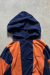 90'S L/S STRIPE HOODIE T-SHIRT / ORANGE [SIZE: XL USED]