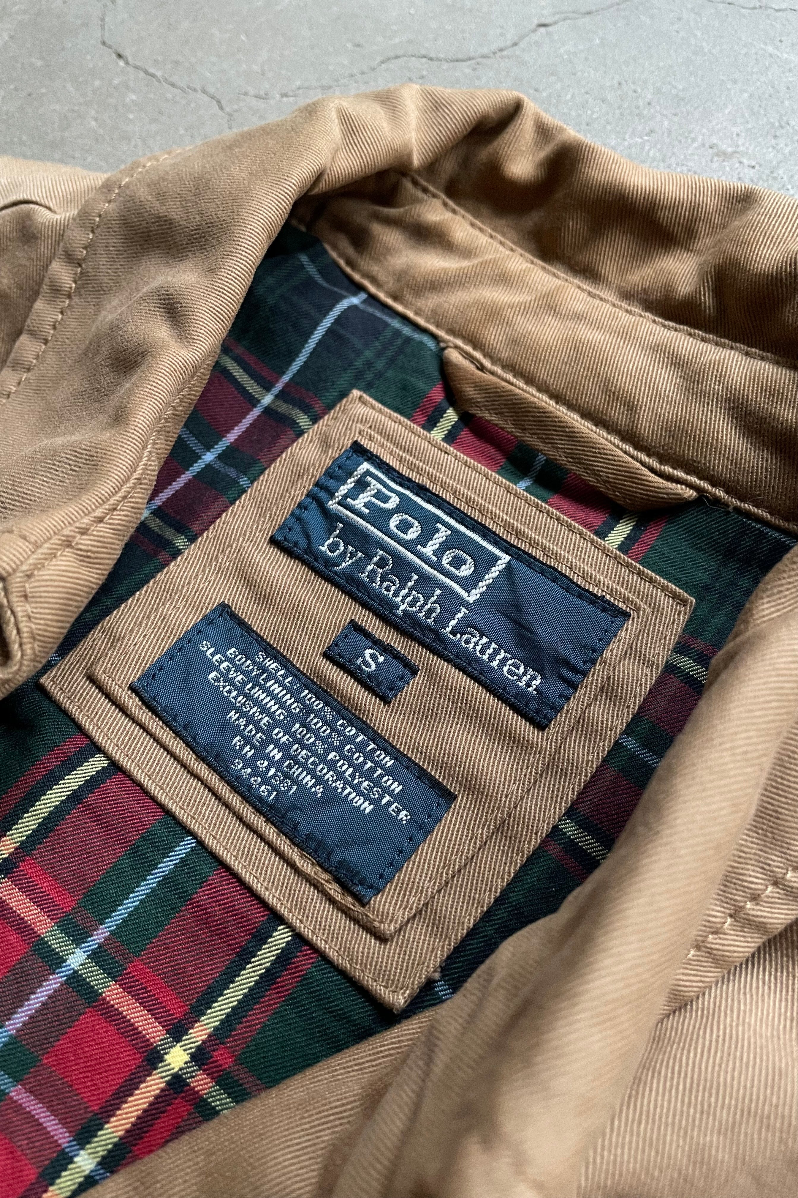 90'S EXCLUSIVE DECORATION COTTON ZIP JACKET / BEIGE [SIZE: S USED]