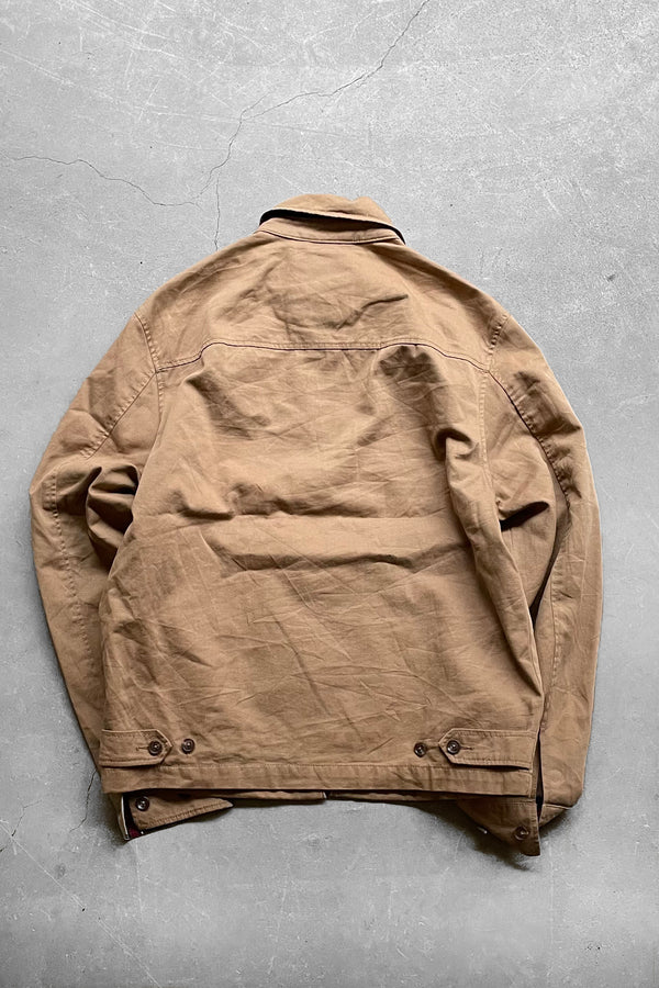 90'S EXCLUSIVE DECORATION COTTON ZIP JACKET / BEIGE [SIZE: S USED]