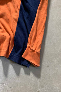 90'S L/S STRIPE HOODIE T-SHIRT / ORANGE [SIZE: XL USED]
