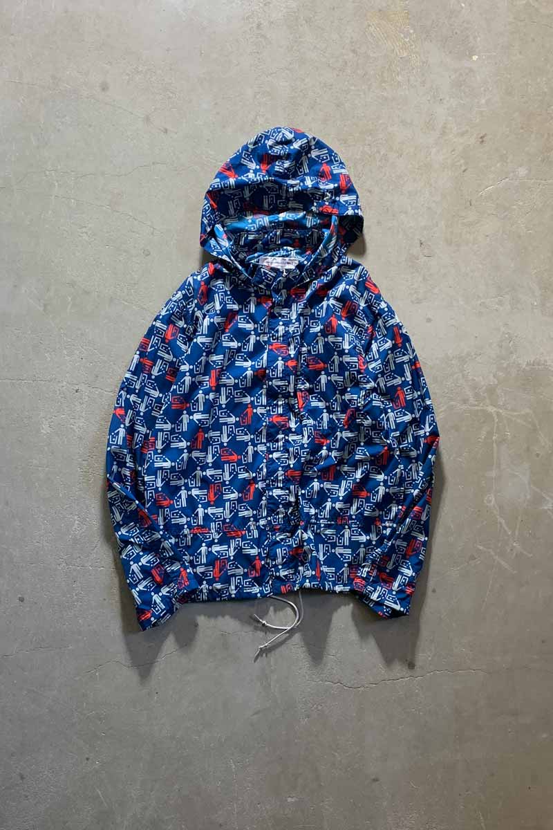 02'S NYLON ZIP UP HOODIE JACKET / BLUE [SIZE: M USED]