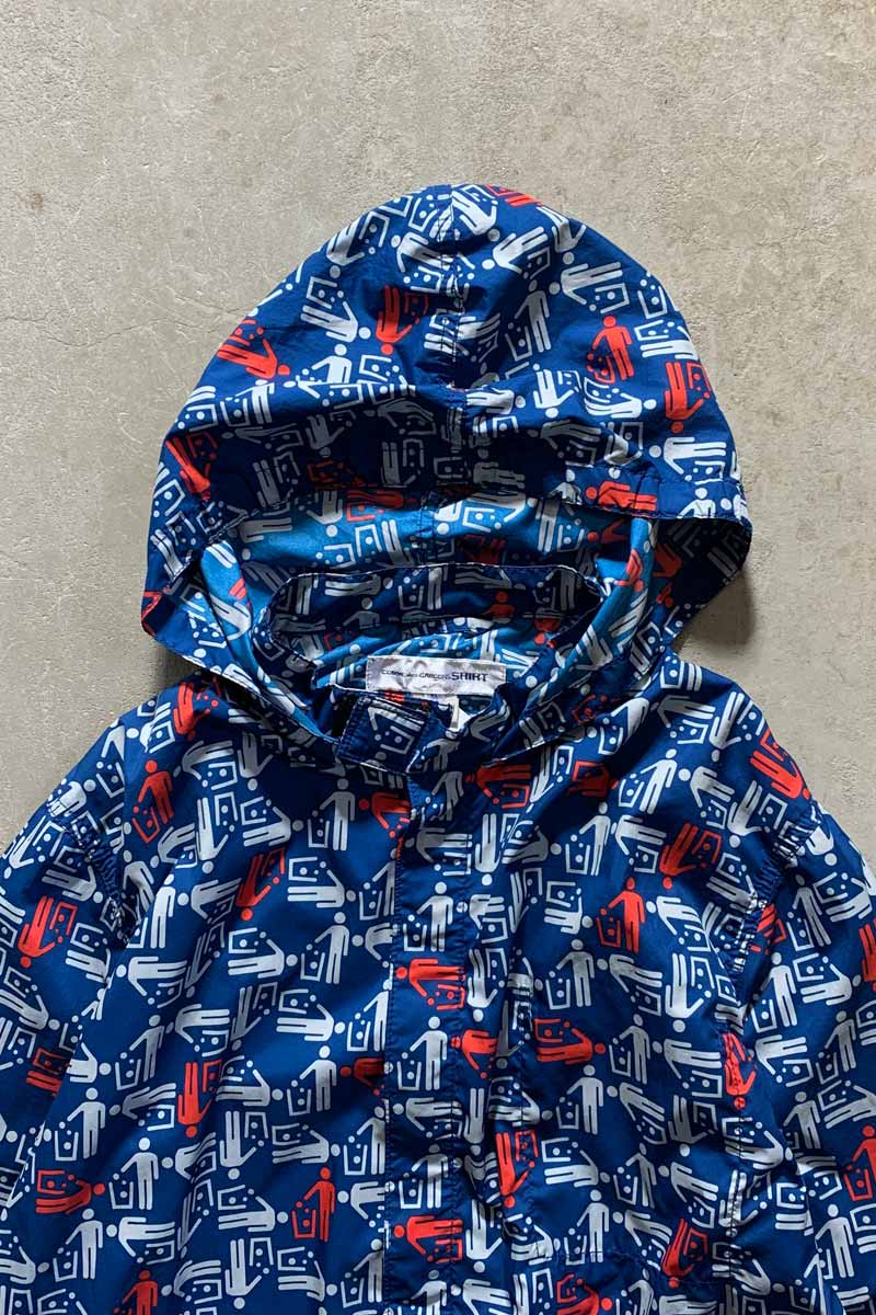 02'S NYLON ZIP UP HOODIE JACKET / BLUE [SIZE: M USED]