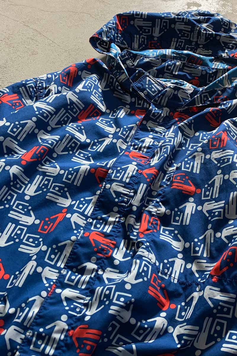 02'S NYLON ZIP UP HOODIE JACKET / BLUE [SIZE: M USED]