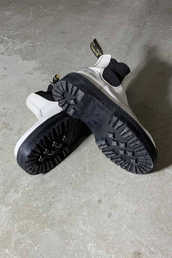 QUAD CHELSEA SIDE-GOA LEATHER BOOTS / WHITE [SIZE: US8.0 (Approx. 26.0cm) USED]