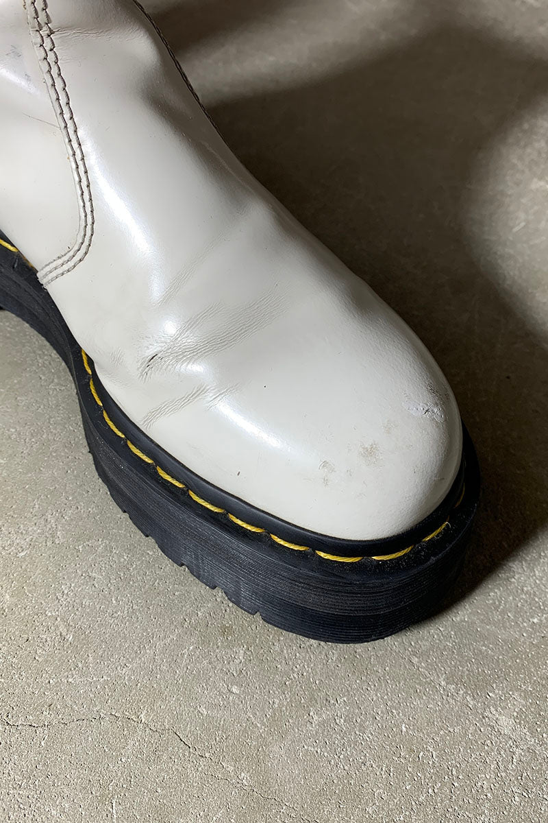 QUAD CHELSEA SIDE-GOA LEATHER BOOTS / WHITE [SIZE: US8.0 (Approx. 26.0cm) USED]