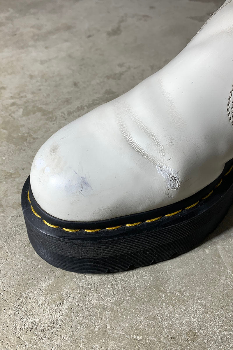 QUAD CHELSEA SIDE-GOA LEATHER BOOTS / WHITE [SIZE: US8.0 (Approx. 26.0cm) USED]