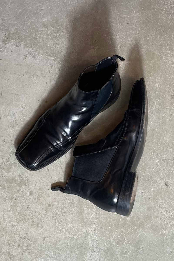 MADE IN ITALY LEATHER BOOTS / BLACK [SIZE: US10.5 (approx. 28.5cm) USED]