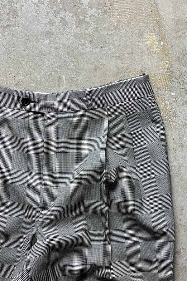GLEN CHECK TUCK SLACKS PANTS / GRAY [SIZE: Equivalent to W30L30 USED]